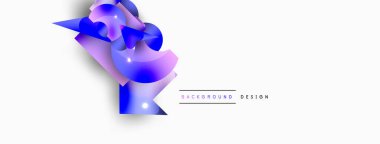 Minimum geometrik soyut arkaplan. İlkel şekiller kompozisyon arkaplanı. Duvar kağıdı, afiş, arkaplan veya iniş için moda tekno iş şablonu