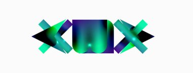 Minimum geometrik soyut arkaplan. İlkel şekiller kompozisyon arkaplanı. Duvar kağıdı, afiş, arkaplan veya iniş için moda tekno iş şablonu