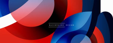 Renkli geometrik şekilli soyut arkaplan. Yuvarlak şekilli, daire ve çizgilerle çok güzel bir arka plan. Geometrik tasarım. Vektör illüstrasyonu