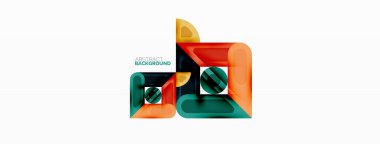 Yaratıcı geometrik duvar kağıdı. Asgari soyut arkaplan. Daire çizgileri, duvar kağıdı arkaplanı veya iniş sayfası için kompozisyon vektör illüstrasyonunu kareler