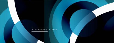 Yaratıcı geometrik duvar kağıdı. Asgari soyut arkaplan. Duvar kağıdı arkaplanı veya iniş sayfası için daire dalga ve yuvarlak şekiller kompozisyon vektör çizimi