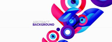 Soyut yuvarlak şekiller arka plan. Minimalist dekorasyon. Çemberleri ve halkaları olan geometrik arkaplan