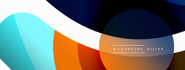 Yaratıcı geometrik duvar kağıdı. Asgari soyut arkaplan. Duvar kağıdı arkaplanı veya iniş sayfası için daire dalga ve yuvarlak şekiller kompozisyon vektör çizimi