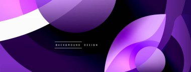 Yaratıcı geometrik duvar kağıdı. Asgari soyut arkaplan. Duvar kağıdı arkaplanı veya iniş sayfası için daire dalga ve yuvarlak şekiller kompozisyon vektör çizimi