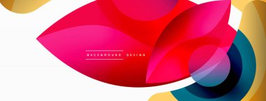 Yaratıcı geometrik duvar kağıdı. Asgari soyut arkaplan. Duvar kağıdı arkaplanı veya iniş sayfası için daire dalga ve yuvarlak şekiller kompozisyon vektör çizimi