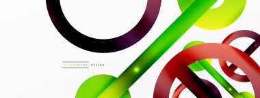 Çember bileşimi soyut arkaplan. Duvar kağıdı, afiş, arkaplan veya iniş için moda tekno iş şablonu