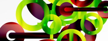 Çember bileşimi soyut arkaplan. Duvar kağıdı, afiş, arkaplan veya iniş için moda tekno iş şablonu