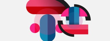 Yuvarlak geometrik şekiller çizgiler ve daireler. Duvar kağıdı afişi ya da iniş sayfası için vektör şablonu