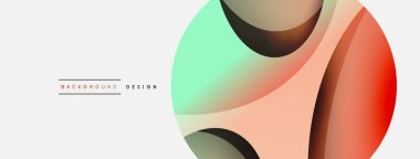 Yaratıcı geometrik duvar kağıdı. Asgari soyut arkaplan. Duvar kağıdı arkaplanı veya iniş sayfası için daire ve dalga kompozisyon vektör çizimi