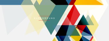 Mozaik üçgenler geometrik arkaplan. Tekno veya iş konsepti, duvar kağıdı, afiş, arkaplan, iniş sayfası deseni