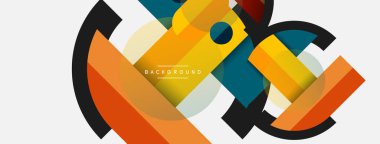 Yuvarlak geometrik şekiller çizgiler ve daireler. Duvar kağıdı afişi ya da iniş sayfası için vektör şablonu