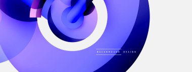 Yuvarlak şekiller daireler ve diğer geometrik şekiller. Duvar kağıdı afişi arkaplan kartı veya iniş sayfası için vektör illüstrasyonu