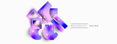 Minimum geometrik soyut arkaplan. İlkel şekiller kompozisyon arkaplanı. Duvar kağıdı, afiş, arkaplan veya iniş için moda tekno iş şablonu