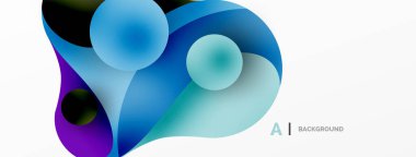 Geometrik yuvarlak şekiller ve soyut çemberler. Yapay zeka teknolojisi, engelleme zinciri, iletişim için duvar kağıdı, 5G, bilim, iş