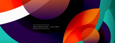 Yaratıcı geometrik duvar kağıdı. Asgari soyut arkaplan. Duvar kağıdı arkaplanı veya iniş sayfası için daire dalga ve yuvarlak şekiller kompozisyon vektör çizimi