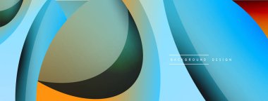 Yaratıcı geometrik duvar kağıdı. Asgari soyut arkaplan. Duvar kağıdı arkaplanı veya iniş sayfası için daire ve dalga kompozisyon vektör çizimi