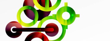 Çember bileşimi soyut arkaplan. Duvar kağıdı, afiş, arkaplan veya iniş için moda tekno iş şablonu