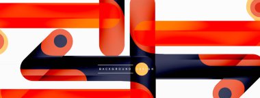 Renkli dinamik kompozisyon. Duvar kağıdı, afiş veya iniş için geometrik yaratıcı arkaplan