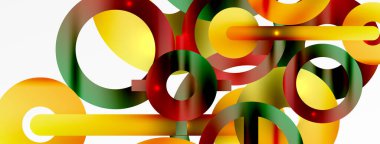 Minimum geometrik soyut arkaplan. Çember, çizgi ve yuvarlak şekiller tasarımı. Duvar kağıdı, afiş, arkaplan veya iniş için moda tekno iş şablonu