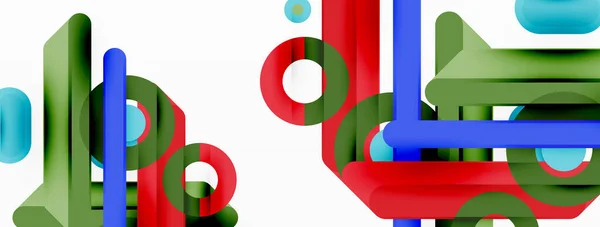 Vonalak Geometriai Háttér Csíkok Gyűrűk Összetétel Üzleti Sablon Tapéta Banner — Stock Vector