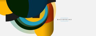 Vektör yuvarlak şekilli daireler minimum geometrik arkaplan. Duvar kağıdı afişi veya iniş sayfası için vektör illüstrasyonu