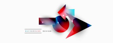 Minimum geometrik soyut arkaplan. İlkel şekiller kompozisyon arkaplanı. Duvar kağıdı, afiş, arkaplan veya iniş için moda tekno iş şablonu