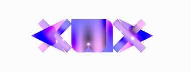 Minimum geometrik soyut arkaplan. İlkel şekiller kompozisyon arkaplanı. Duvar kağıdı, afiş, arkaplan veya iniş için moda tekno iş şablonu