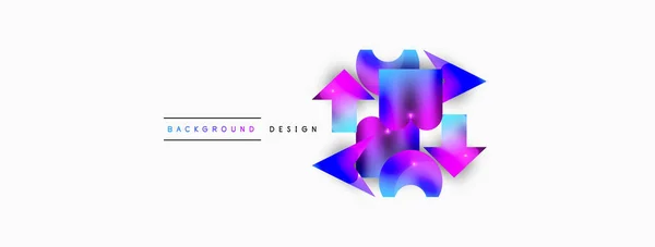 Dynamische Compositie Glanzende Geometrische Vormen Abstracte Achtergrond Trendy Techno Business — Stockvector