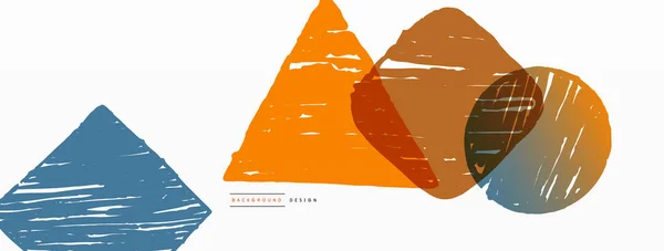 抽象的な背景 手描き幾何学的な形状 正方形 三角形 バナー 背景や着陸のためのクラフトビジネスコンセプトテンプレート — ストックベクタ