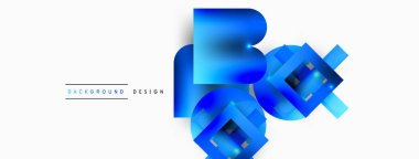 Dinamik bileşim, parlak geometrik şekiller soyut arkaplan. Duvar kağıdı, afiş, arkaplan veya iniş için moda tekno iş şablonu