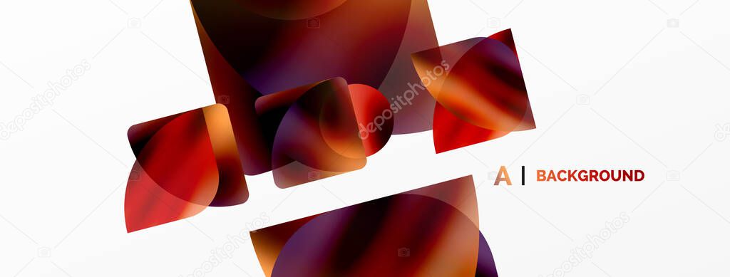 Transparent effects geometric abstract background. Minimalist wallpaper, banner, background or landing