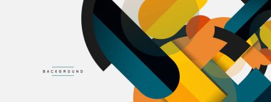 Yuvarlak geometrik şekiller çizgiler ve daireler. Duvar kağıdı afişi ya da iniş sayfası için vektör şablonu