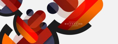 Geometrik şekiller bileşim soyut arkaplan. Çember çizgileri ve dikdörtgenler. Duvar kağıdı afişi veya iniş sayfası için vektör illüstrasyonu