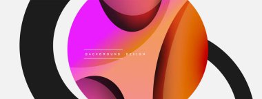 Yaratıcı geometrik duvar kağıdı. Asgari soyut arkaplan. Duvar kağıdı arkaplanı veya iniş sayfası için daire ve dalga kompozisyon vektör çizimi