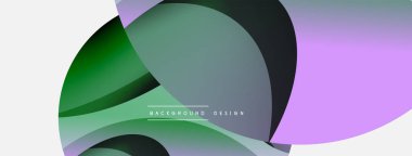 Yaratıcı geometrik duvar kağıdı. Asgari soyut arkaplan. Duvar kağıdı arkaplanı veya iniş sayfası için daire ve dalga kompozisyon vektör çizimi