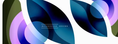 Renkli geometrik şekilli soyut arkaplan. Yuvarlak şekilli, daire ve çizgilerle çok güzel bir arka plan. Geometrik tasarım. Vektör illüstrasyonu