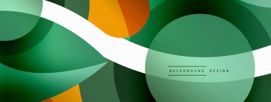 Yaratıcı geometrik duvar kağıdı. Asgari soyut arkaplan. Duvar kağıdı arkaplanı veya iniş sayfası için daire dalga ve yuvarlak şekiller kompozisyon vektör çizimi