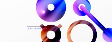 Minimum geometrik soyut arkaplan. Çember, çizgi ve yuvarlak şekiller tasarımı. Duvar kağıdı, afiş, arkaplan veya iniş için moda tekno iş şablonu