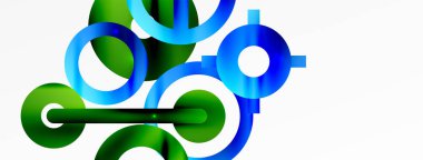 Çember bileşimi soyut arkaplan. Duvar kağıdı, afiş, arkaplan veya iniş için moda tekno iş şablonu