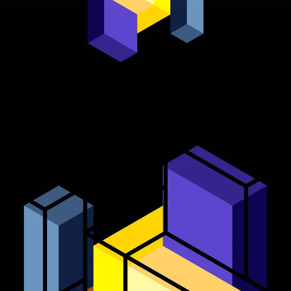 Abstracte Achtergrond Blokjes Kubieke Elementen Blokken Techno Business Concept Voor — Stockvector