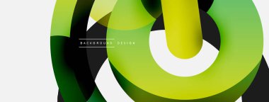 Yuvarlak şekiller daireler ve diğer geometrik şekiller. Duvar kağıdı afişi arkaplan kartı veya iniş sayfası için vektör illüstrasyonu