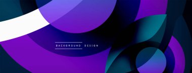 Yaratıcı geometrik duvar kağıdı. Asgari soyut arkaplan. Duvar kağıdı arkaplanı veya iniş sayfası için daire dalga ve yuvarlak şekiller kompozisyon vektör çizimi