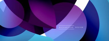Renkli geometrik şekilli soyut arkaplan. Yuvarlak şekilli, daire ve çizgilerle çok güzel bir arka plan. Geometrik tasarım. Vektör illüstrasyonu