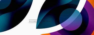 Yaratıcı geometrik duvar kağıdı. Asgari soyut arkaplan. Duvar kağıdı arkaplanı veya iniş sayfası için daire dalga ve yuvarlak şekiller kompozisyon vektör çizimi