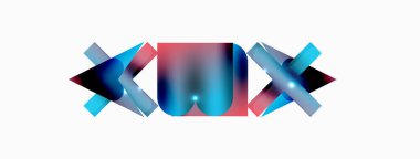 Minimum geometrik soyut arkaplan. İlkel şekiller kompozisyon arkaplanı. Duvar kağıdı, afiş, arkaplan veya iniş için moda tekno iş şablonu