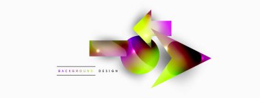 Minimum geometrik soyut arkaplan. İlkel şekiller kompozisyon arkaplanı. Duvar kağıdı, afiş, arkaplan veya iniş için moda tekno iş şablonu