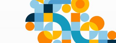 Minimum geometrik soyut arkaplan. Çember kare ve üçgen tasarım. Duvar kağıdı, afiş, arkaplan veya iniş için moda tekno iş şablonu