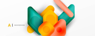 Renkli geometrik şekiller çizgiler, kareler ve üçgenler. Duvar kağıdı, pankart veya iniş sayfası için soyut arkaplan