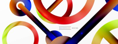 Çember bileşimi soyut arkaplan. Duvar kağıdı, afiş, arkaplan veya iniş için moda tekno iş şablonu