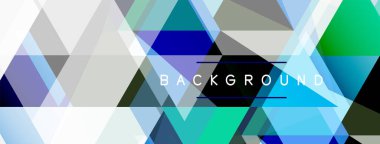 Mozaik üçgenler geometrik arkaplan. Tekno veya iş konsepti, duvar kağıdı, afiş, arkaplan, iniş sayfası deseni